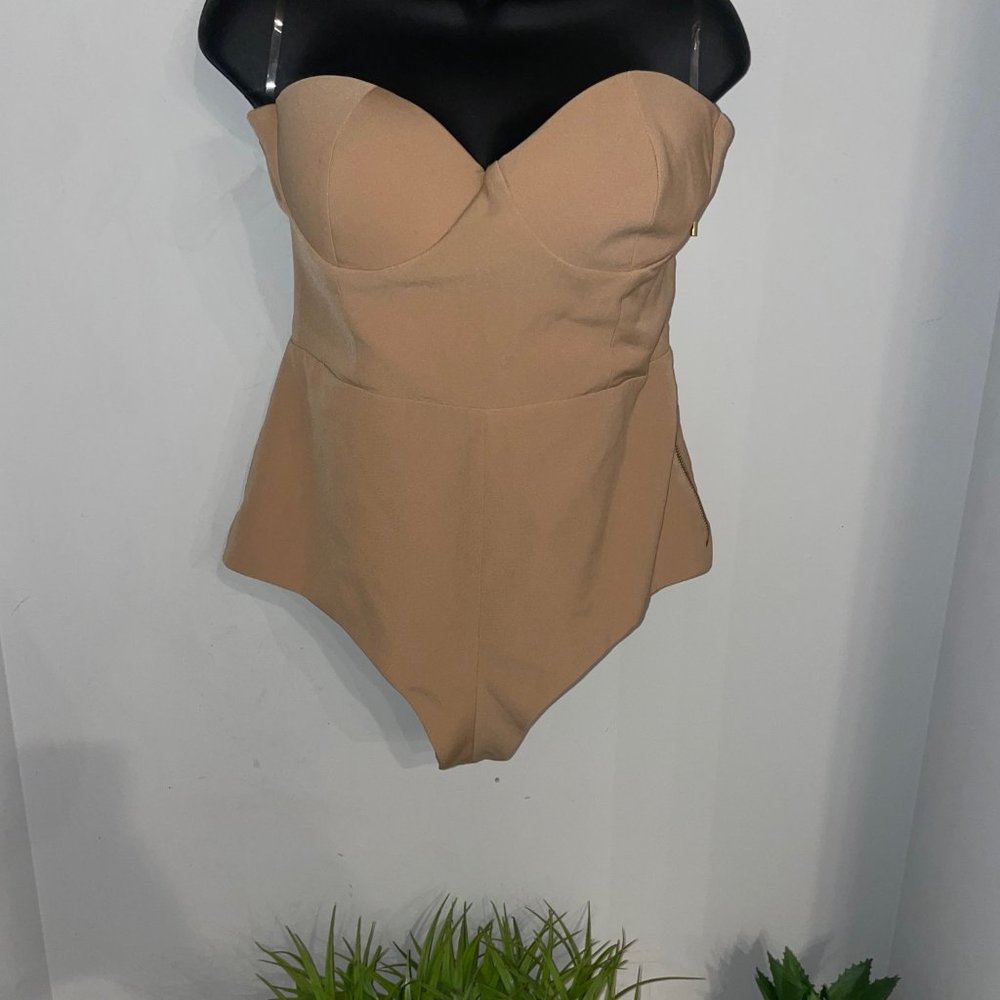 Strapless Bodysuit, Beige Bodysuit